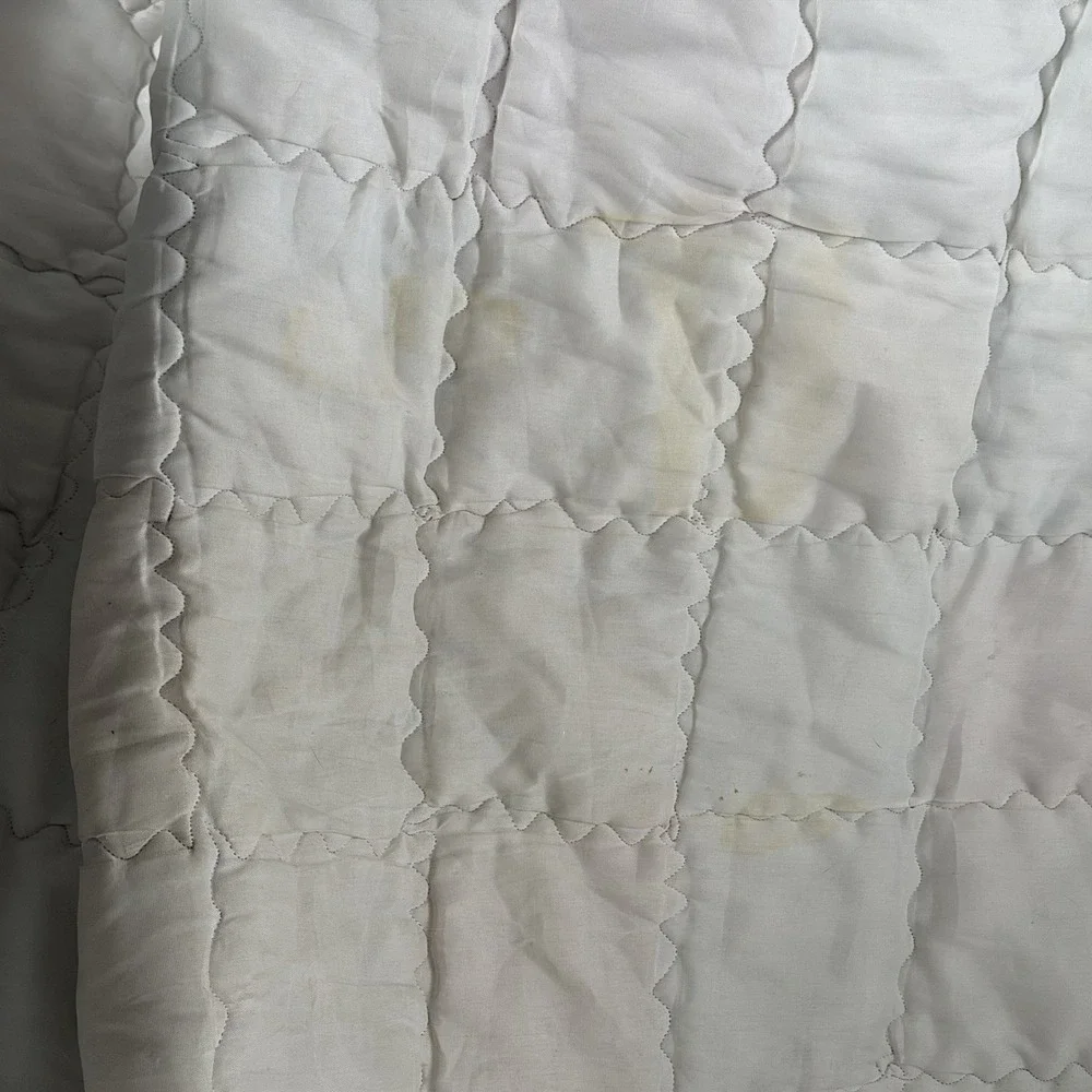 VTG 70s 80s Velvet Quilt Bedspread Patchwork Hippie Boho Blanket Queen 107x82‎